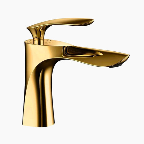 Modern Gold Basin Faucet  Luxury Brass Single Handle Design - Product showcase