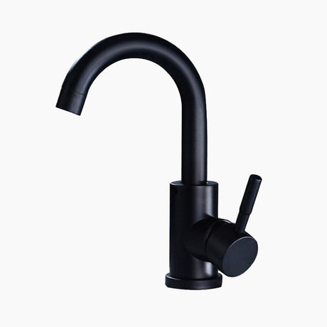 Modern Bathroom Faucet  Matte Black Gooseneck Design - Product showcase
