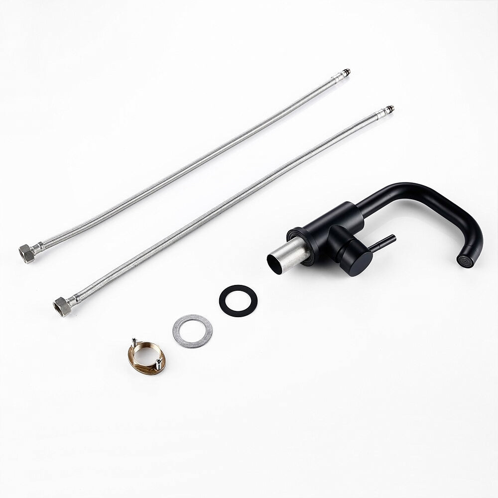 Modern Basin Mixer Tap  Matte Black Gooseneck Design - Product example