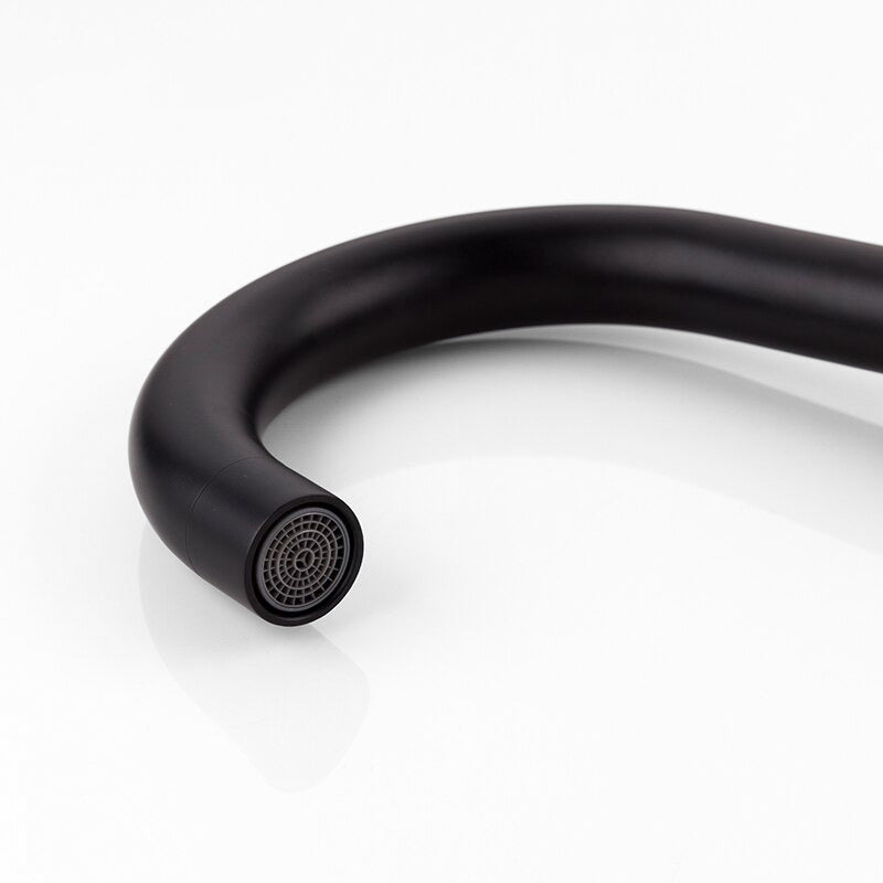 Modern Bathroom Faucet  Matte Black Gooseneck Design - Product detail 4