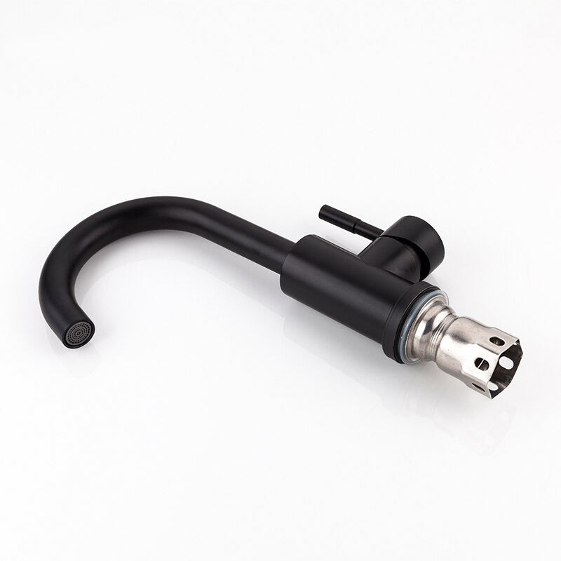 Modern Bathroom Faucet  Matte Black Gooseneck Design - Product detail 5