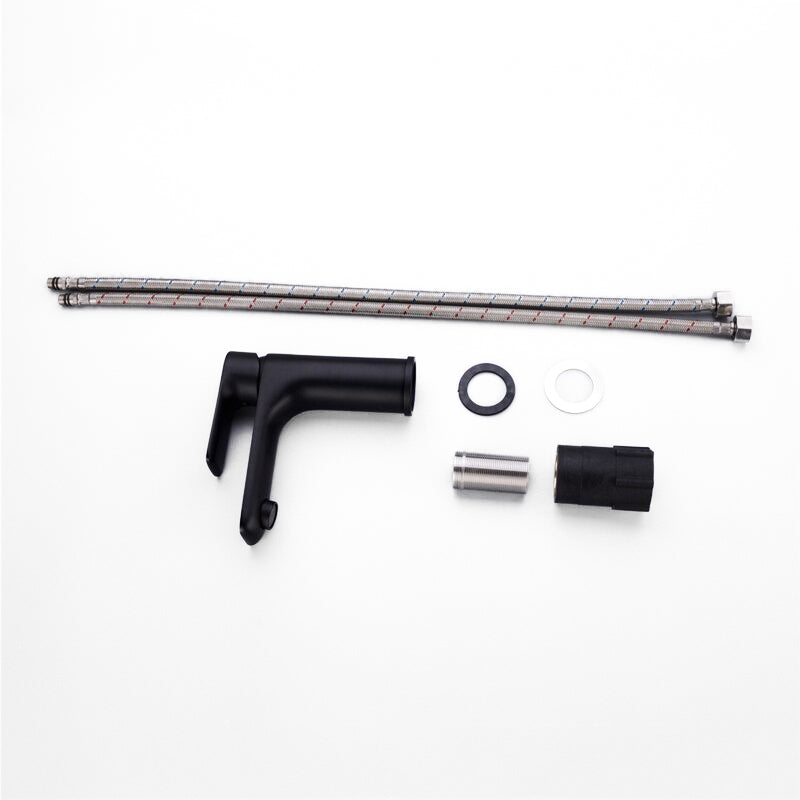 Modern Bathroom Faucet  Matte Black Single Handle Design - Detailed view