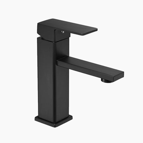 Modern Bathroom Faucet  Matte Black Square Design - Product showcase