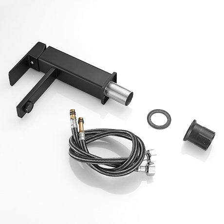 Modern Bathroom Faucet  Matte Black Square Design - Product detail 4