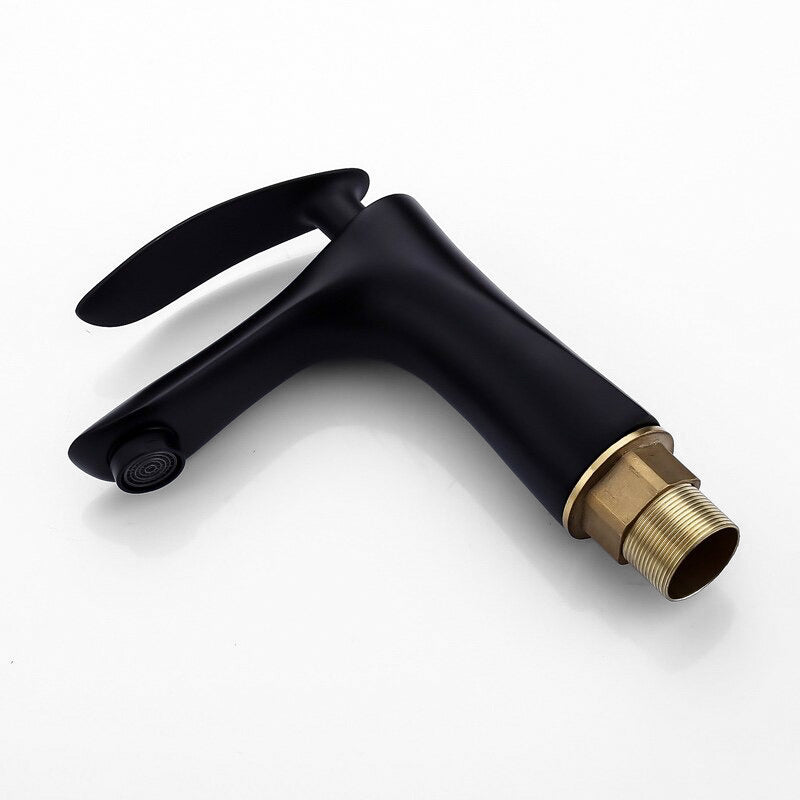 Modern Bathroom Faucet  Matte Black Single Handle Design - Detailed view