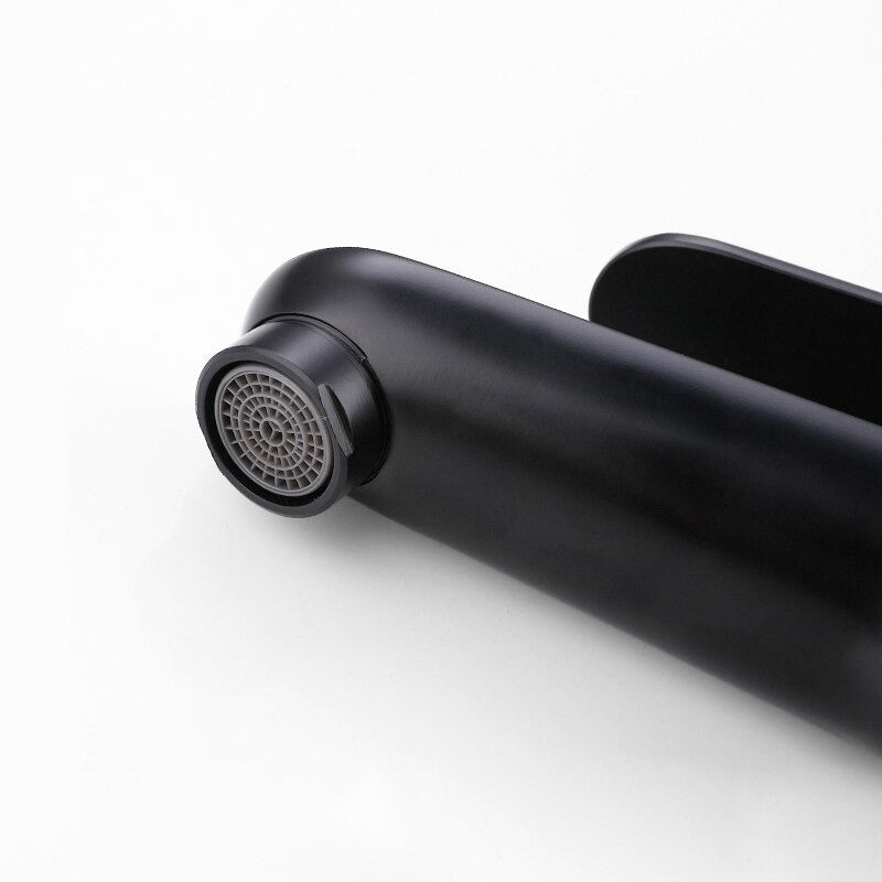 Modern Bathroom Faucet  Matte Black Single Handle Design - Detailed view