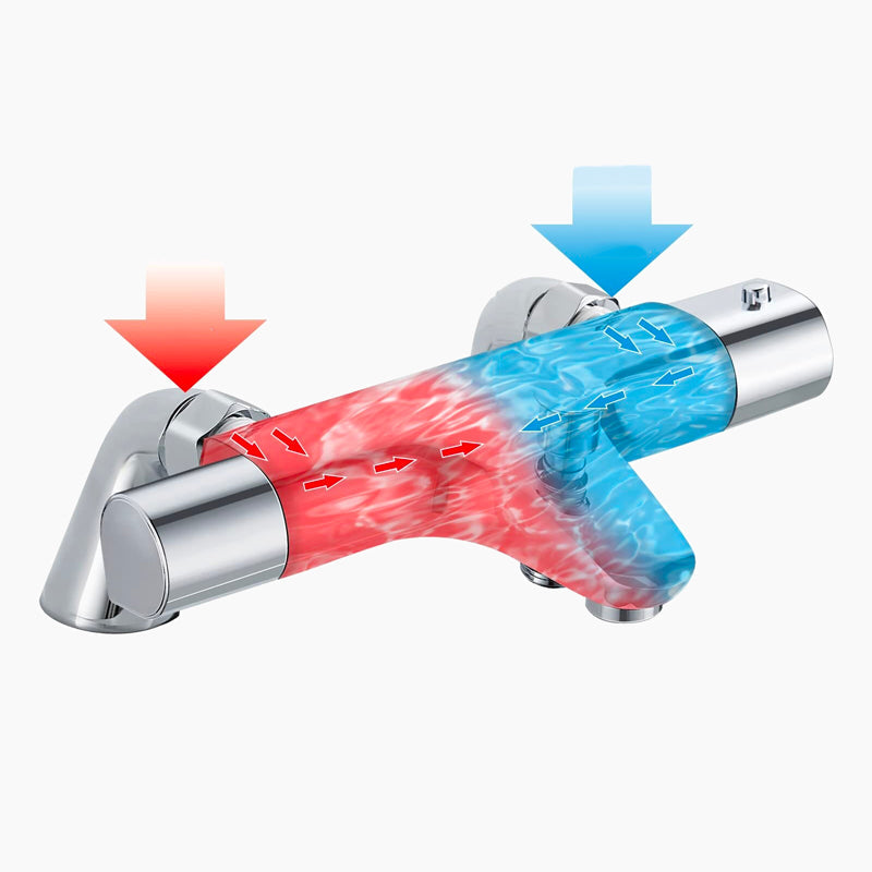 Thermostatic Bath Faucet  Chrome Deck Mount Design - Product example