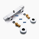 Modern Thermostatic Shower Mixer  Square Chrome Design - Detailed view