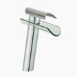 Glass Waterfall Bathroom Faucet  Chrome Vessel Mixer Tap - Product showcase
