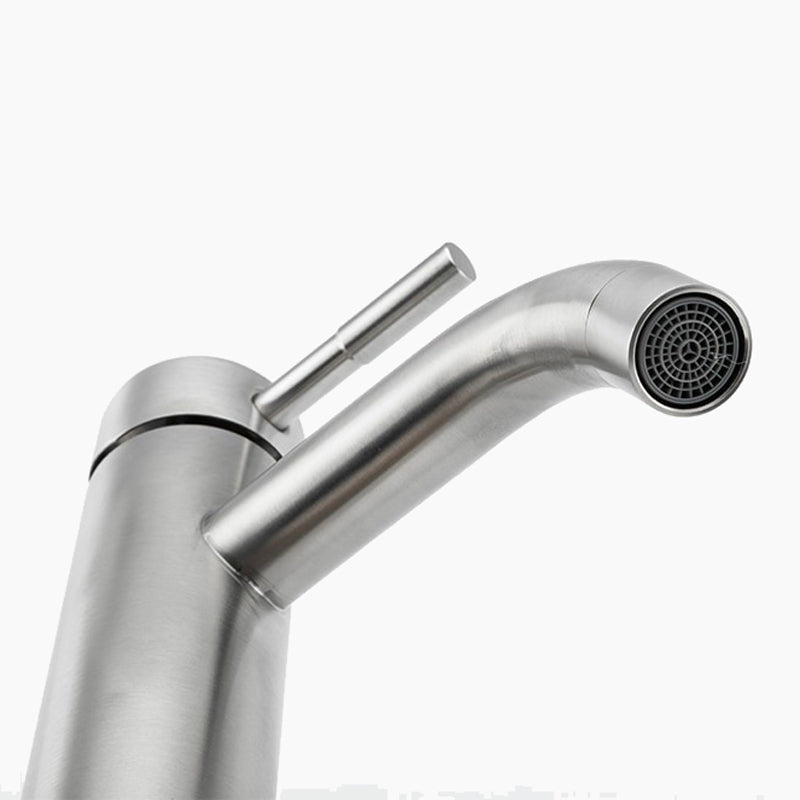 Modern Vessel Sink Faucet  Brushed Stainless Steel Design - Detailed view