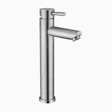 Modern Tall Basin Faucet  Brushed Stainless Steel Design - Product showcase