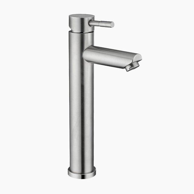 Modern Tall Basin Faucet  Brushed Stainless Steel Design - Product showcase