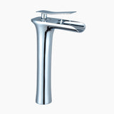 Waterfall Basin Faucet  Tall Chrome Single Handle Design - Product showcase