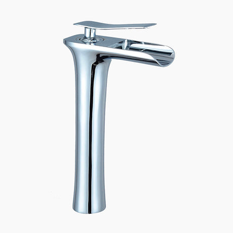 Waterfall Basin Faucet  Tall Chrome Single Handle Design - Product showcase