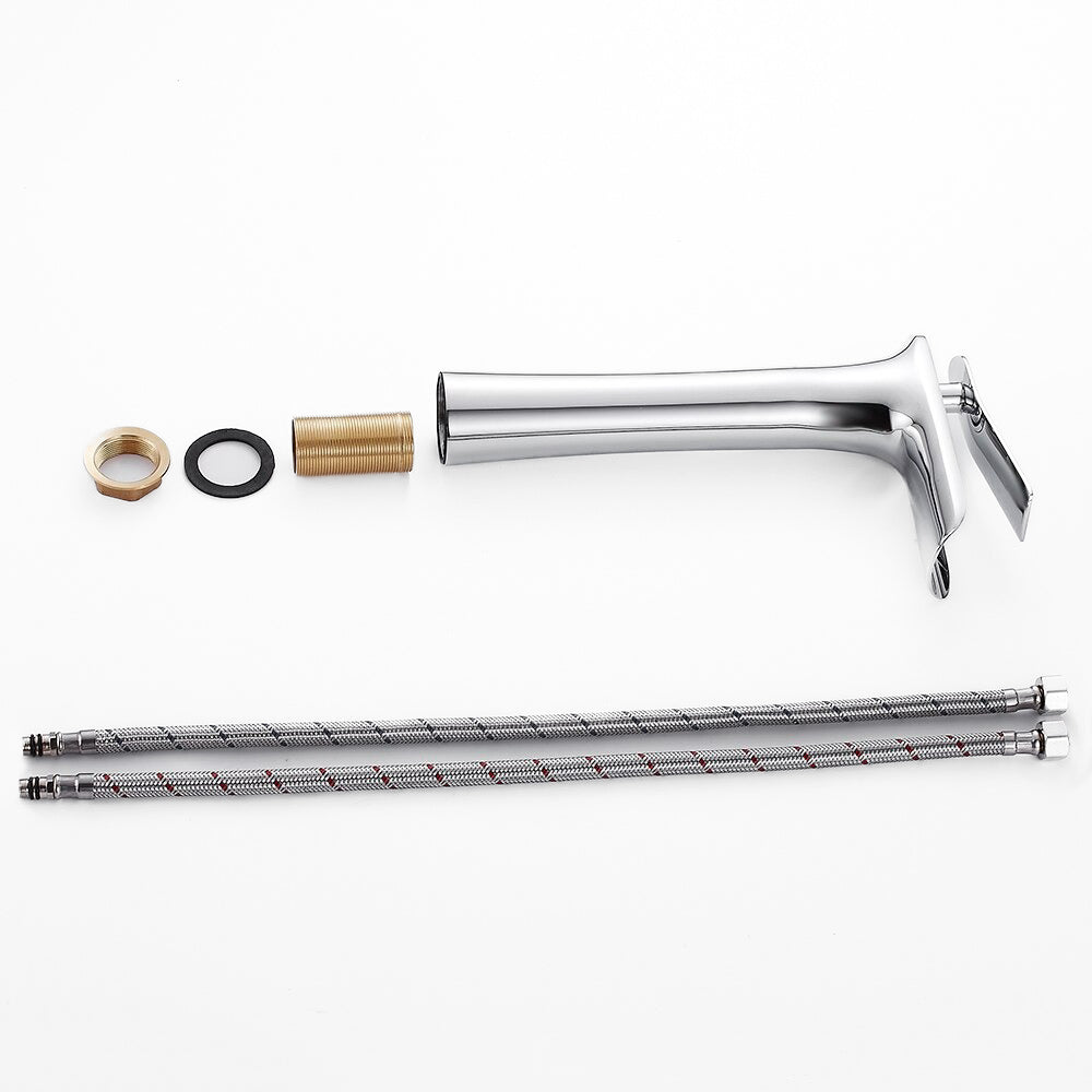 Waterfall Basin Faucet  Tall Chrome Single Handle Design - Product detail 4