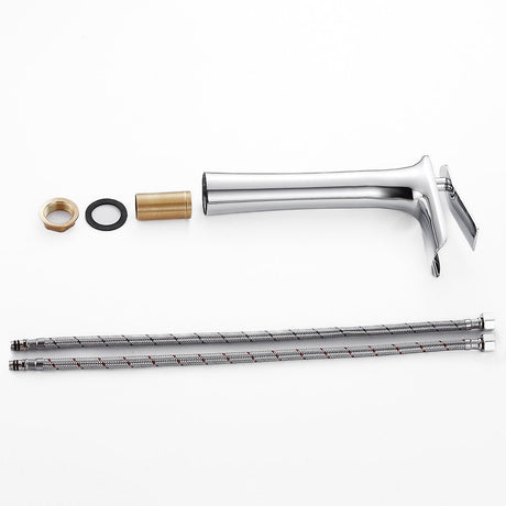 Waterfall Basin Faucet  Tall Chrome Single Handle Design - Product detail 4