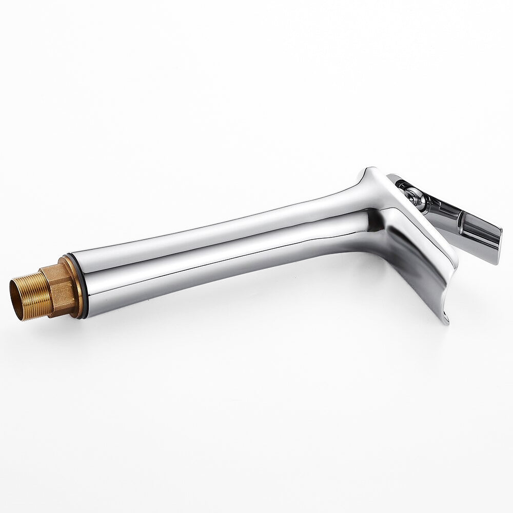 Waterfall Basin Faucet  Tall Chrome Single Handle Design - Detailed view
