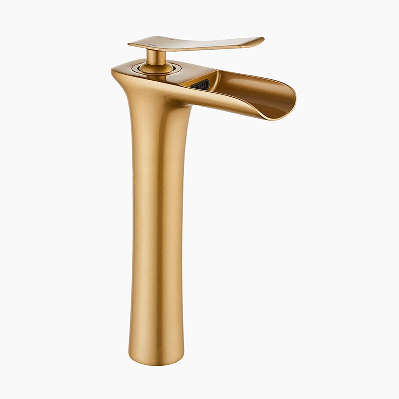 Waterfall Basin Faucet  Brushed Gold Finish - Product showcase