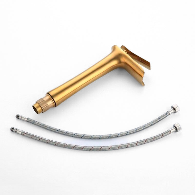 Waterfall Basin Faucet  Brushed Gold Finish - Detailed view