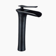 Modern Waterfall Faucet  Matte Black Brass Basin Mixer - Product showcase