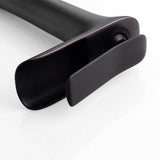 Modern Waterfall Faucet  Matte Black Brass Basin Mixer - Detailed view