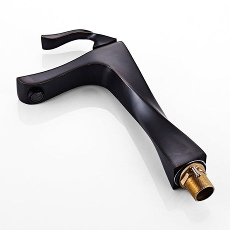 Modern Vessel Sink Faucet  Matte Black Twisted Design - Product example
