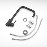 Modern Basin Mixer Tap  Matte Black Square Design - Detailed view