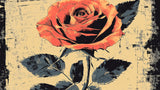 Vintage rose wallpaper design file showing detailed coral bloom pattern on beige background