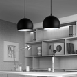 Modern Dome Pendant Light  Matte Black Aluminum Design - Product example