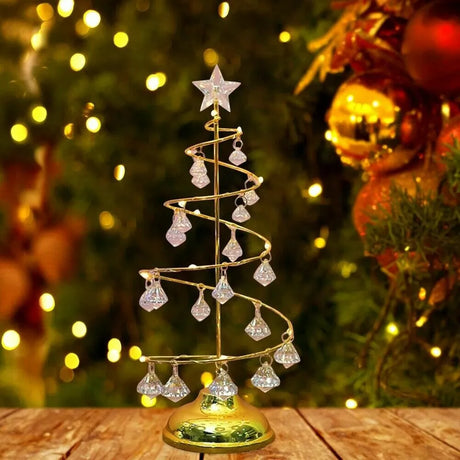 Crystal LED Christmas Tree  Spiral Wire Design with Star Topper - Product showcase
