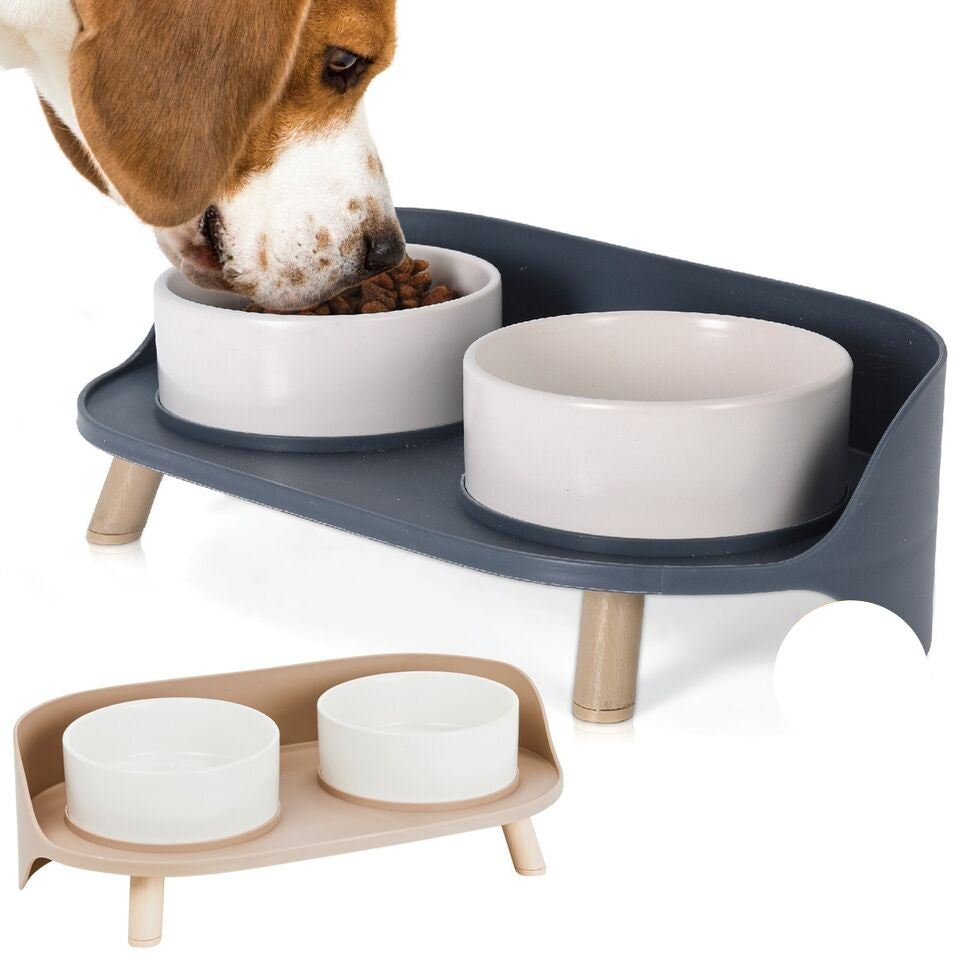 Elevated Pet Food Bowl Set  Ergonomic Raised Feeding Station - Product showcase