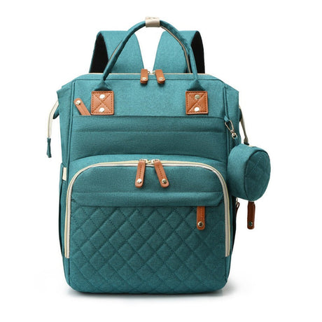 Quilted Diaper Backpack  Large Capacity With Leather Accents - Product detail 9