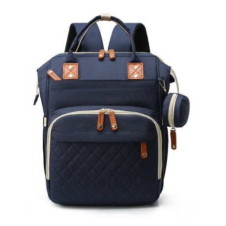 Quilted Diaper Backpack  Large Capacity With Leather Accents - Product detail 8