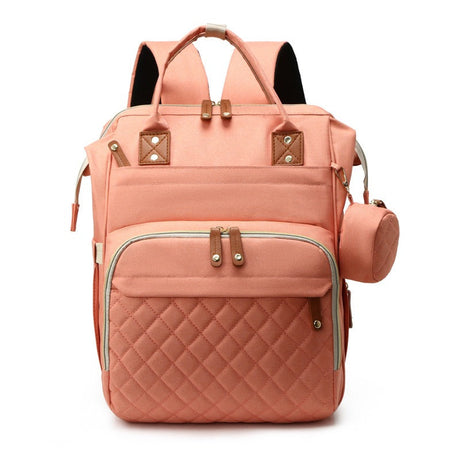 Quilted Diaper Backpack  Large Capacity With Leather Accents - Product detail 7
