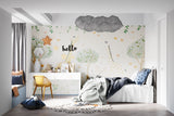 Reading nook with Safari Animals Wallpaper featuring sweet giraffe illustrations