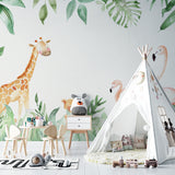 Safari Nursery Wallpaper in reading nook with rocking chair
