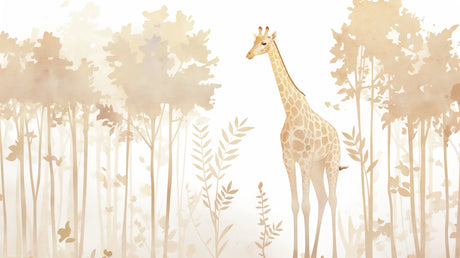 Safari Giraffe Wallpaper design file showing detailed beige watercolor pattern