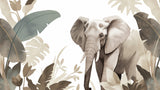 Elephant and tropical leaves design file showing intricate details and natural color palette
