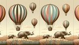 Safari wallpaper design file showing detailed hot air balloons and elephants pattern