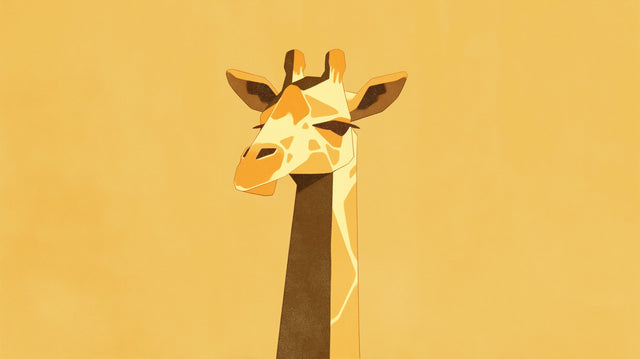 Modern Giraffe Wall Mural creating a focal point in a bright, minimalist nursery with natural wood furniture