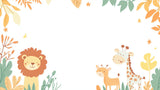 Safari animals design file showing detailed lion and giraffe pattern with botanical elements