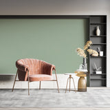 Kitchen space transformed with modern sage green wall mural design