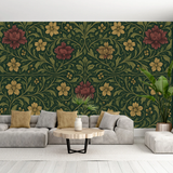 William Morris Vintage Mural Wallpaper  Classic Botanical Symphony Bedroom - Wallpaper design detail 5