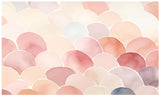 Scallop pattern wallpaper design file showing soft pink watercolor texture and gentle curves