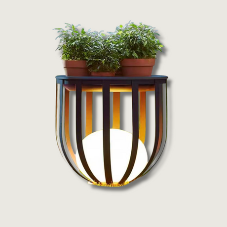 Solar Garden Lamp  Modern Planter Stand Design - Product showcase