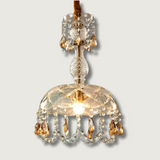 Crystal Pendant Chandelier  Amber Drop Glass Design - Product showcase