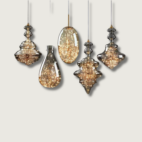 Modern Glass Pendant Light  Smoked Grey LED Collection - Product showcase