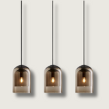 Modern Glass Pendant Light  Smoked Dome Shade Design - Product showcase