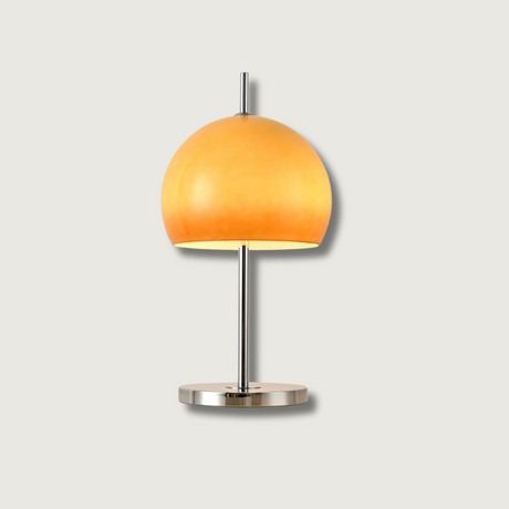 Bauhaus Table Lamp  Amber Glass Dome Shade - Product showcase