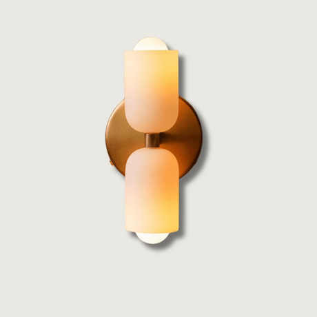 Modern Dual Wall Light  Brushed Brass Up Down Sconce - Product showcase